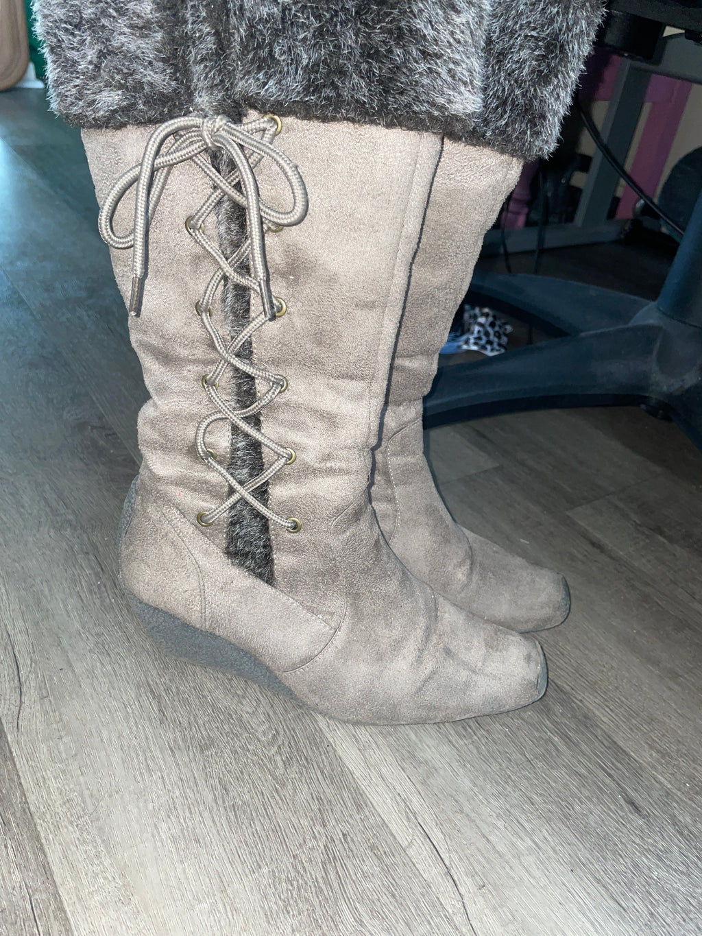 Brown Faux Suede boots